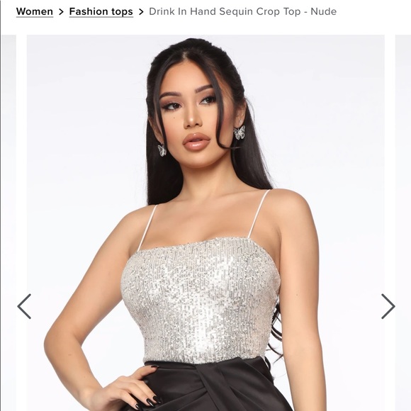 Fashion Nova Sequin Crop Top - Picture 2 of 8